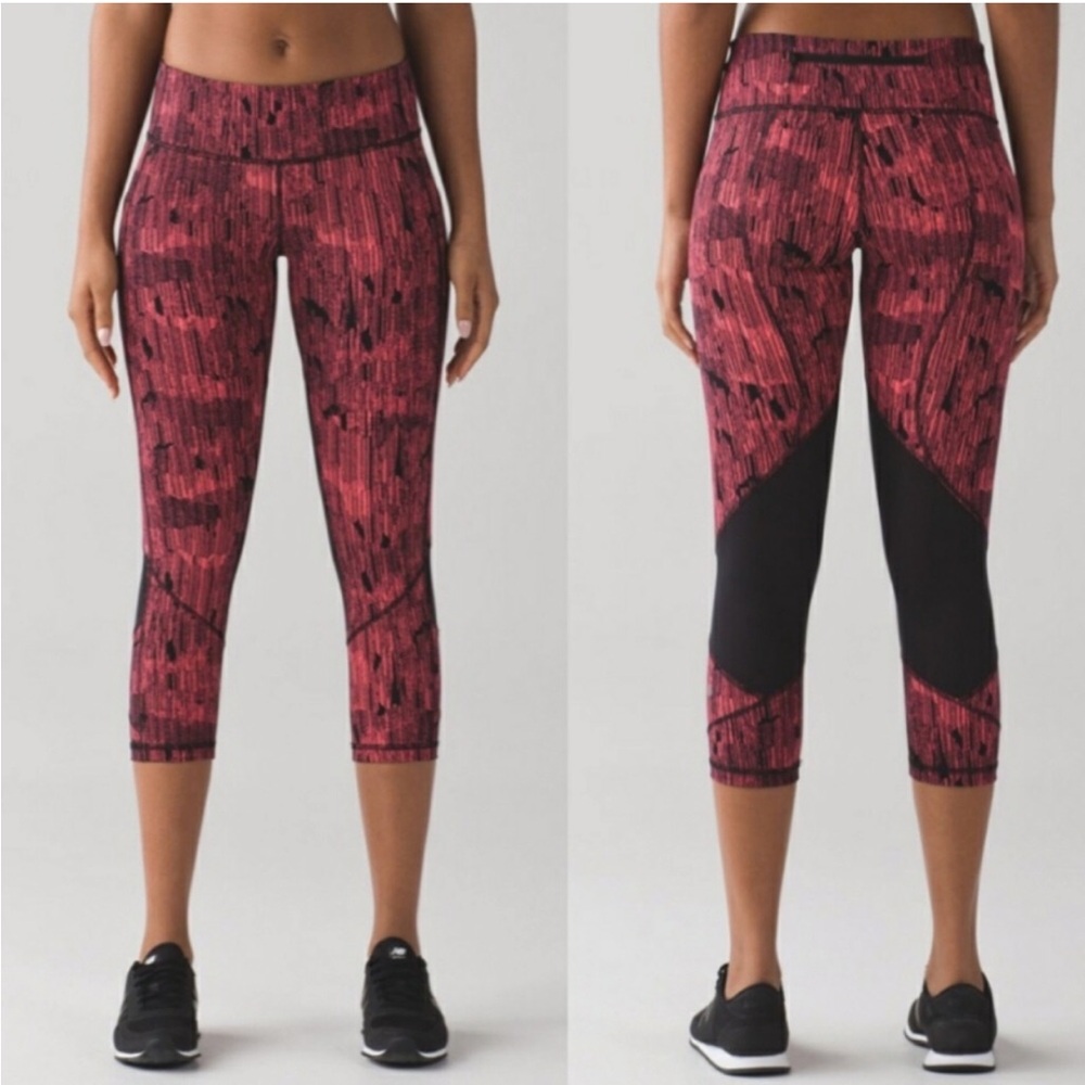 Lululemon Pace Rival Electric Coral Cropped Leggings 6